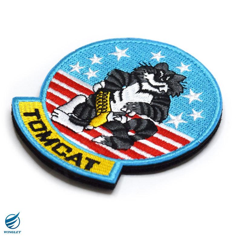 F-14 TOMCAT キャラクター Ver.02 刺繍 ワッペン 両面 ベルクロ 付き