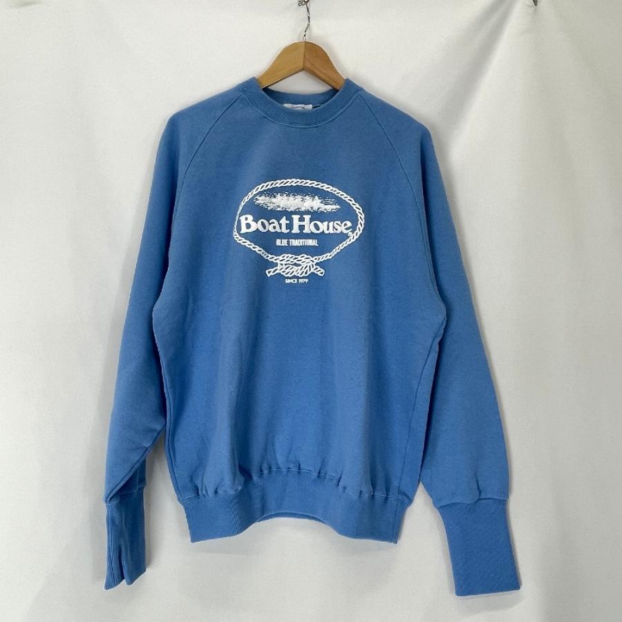 BOAT HOUSE ボートハウス ブルー ロゴ スウェットトレーナー L