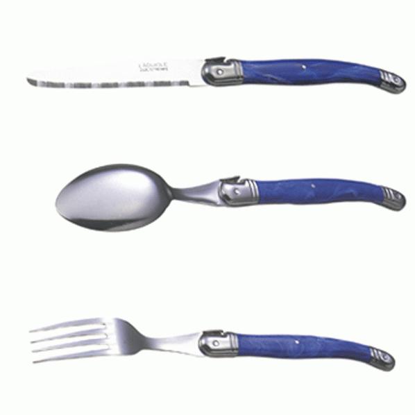 ラギオール ブルー 3点セット テーブルナイフ・フォーク・スプーン