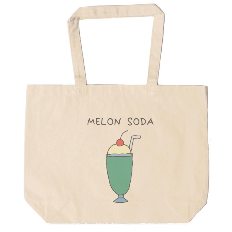 メロンソーダ トートバッグ キャンバス 12oz 綿100％ ナチュラル色 : T