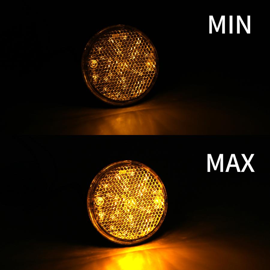 LED サイドリフレクター アンバー クリアレンズ 2段階発光左右セット