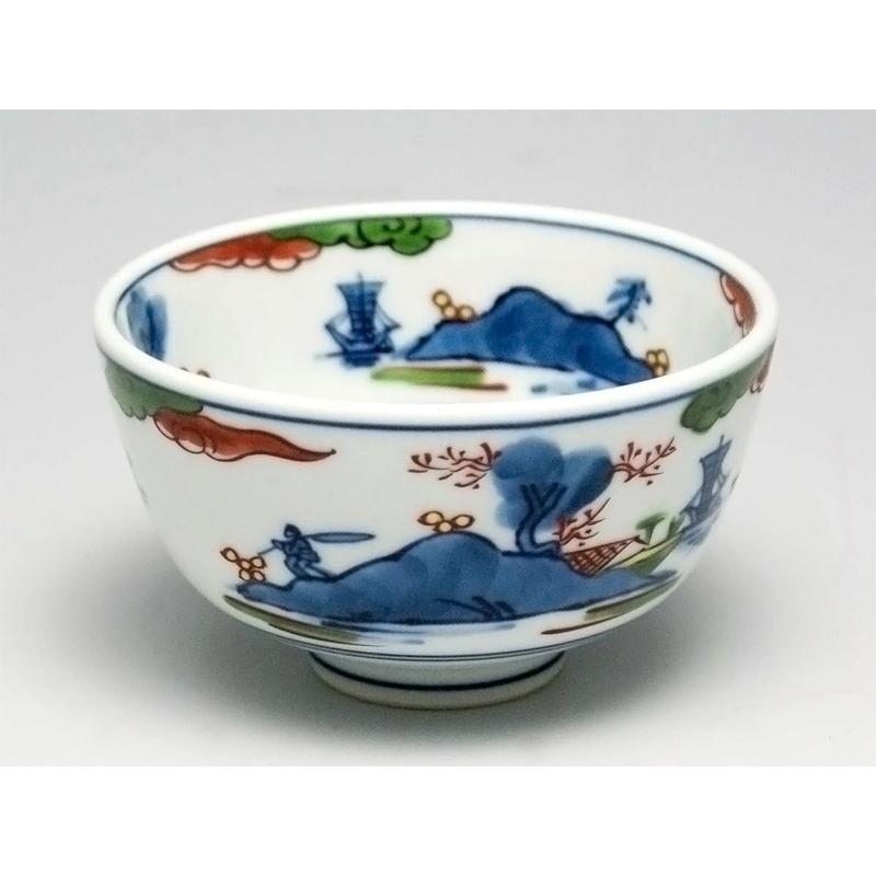 源右衛門窯 染錦山水絵 飯碗 有田焼 ご飯茶碗 : 陶器たて石 Yahoo!店