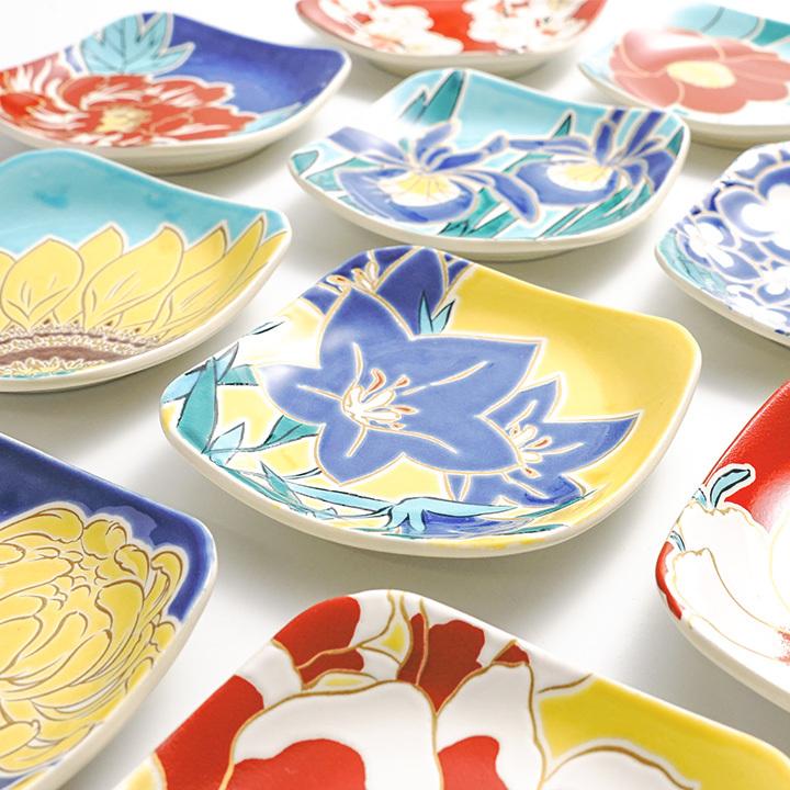 九谷焼 12種類から選べる 豆皿 十二月の花 / 青郊窯 和食器 小皿 豆皿