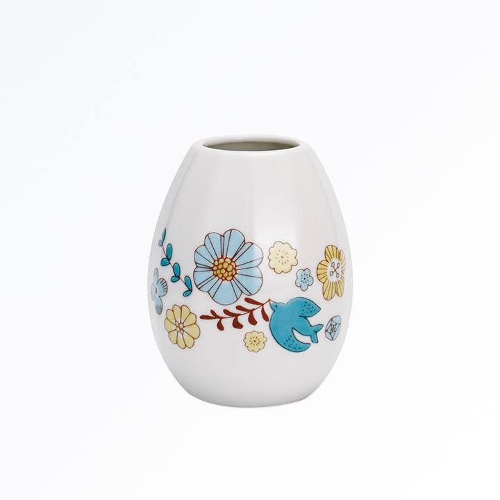 九谷焼 ハレクタニ 2種類 選べる 花と鳥 一輪挿し 花瓶 フラワーベース