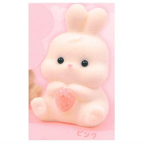 ふわふわフロッキーソフビのうさぎ [5.ピンク]【 ネコポス不可 】【C