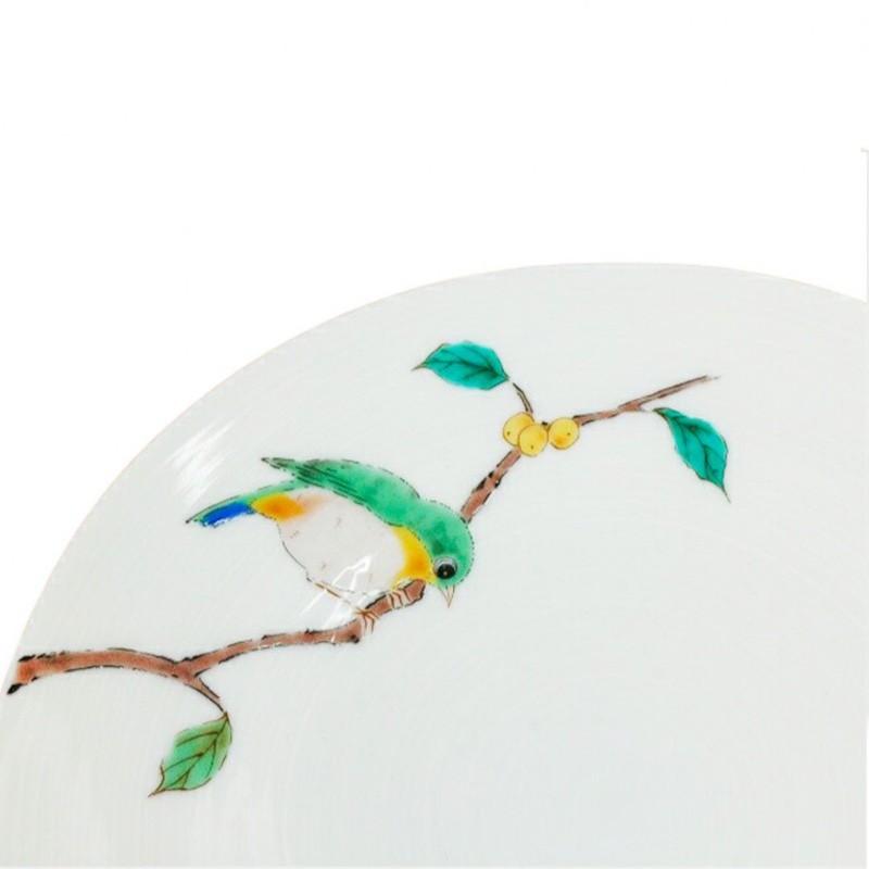 九谷焼 めじろ 6号皿揃 中皿 取り皿 おしゃれ 5枚 セット お皿 鳥 和