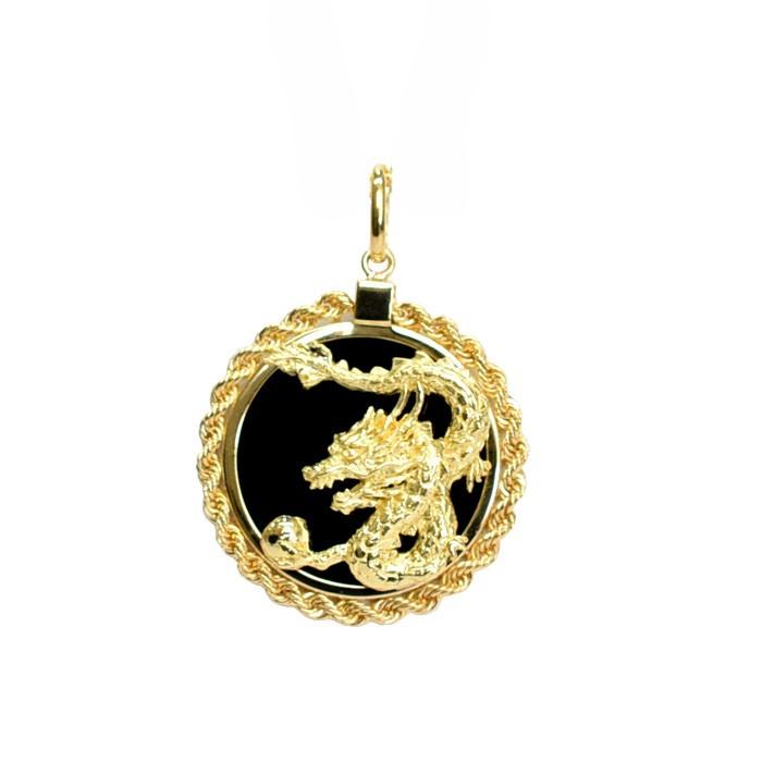 tomatosarada（トマトサラダ） K18 18金 オニキス 龍 ペンダントトップ