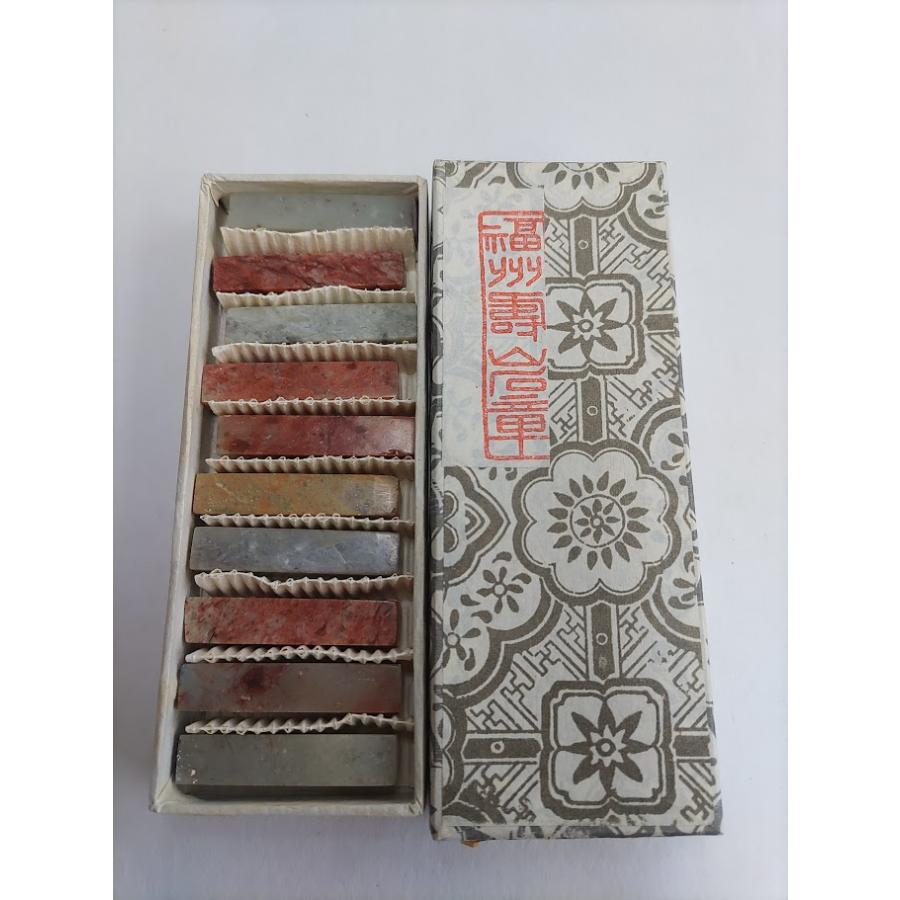 寿山石0.8cm】10本 0.8cm角 一箱 寿山平頭石 寿山普通石 篆刻 印材