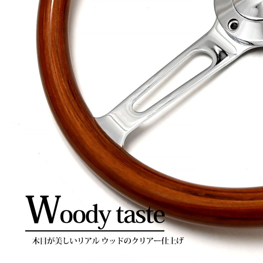 ウッド ステアリング 38Φ 15インチ 6穴 ハンドル レトロ クラシック 旧