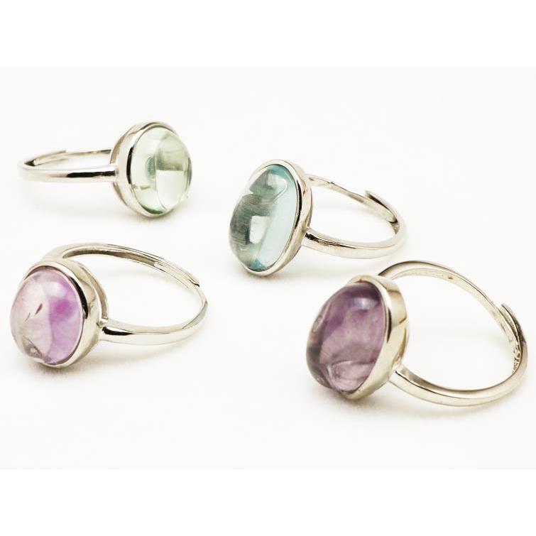 フローライト 指輪 蛍石 リング フリーサイズ 調整可能 グリーン