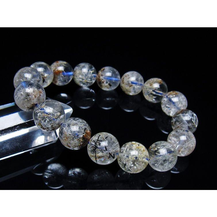 ガーデンファントムクォーツ ブレスレット トルマリン入り 14mm 一点物