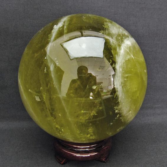 5Kg シトリンクォーツ 丸玉 スフィア 虹入り 155mm 送料無料 一点物