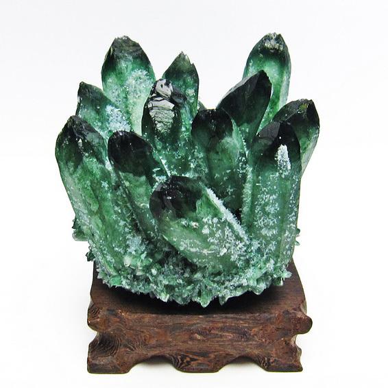 緑水晶 クラスター 台座付属 一点物 182-4582 : 天然石