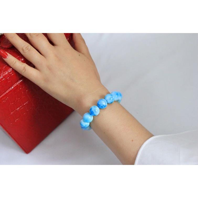 ラリマー ブレスレット ラリマール ヒーリング効果 13mm 一点物 199-6