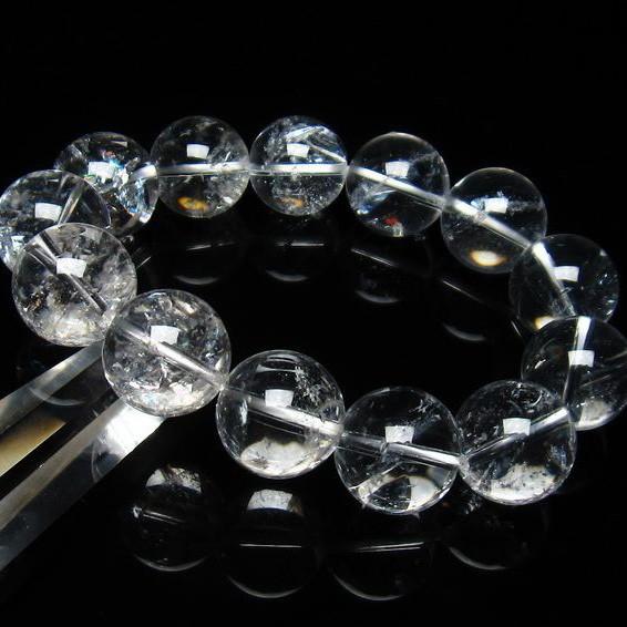 アイリスクォーツ 水晶 ブレスレット 虹入り 17mm 一点物 111-3698