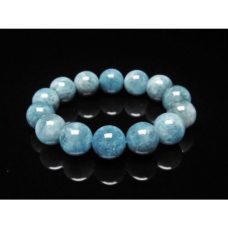 アクアマリン ブレスレット Aquamarine 16mm 一点物 111-243 : 天然石