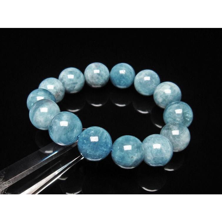 アクアマリン ブレスレット Aquamarine 16mm 一点物 111-243 : 天然石