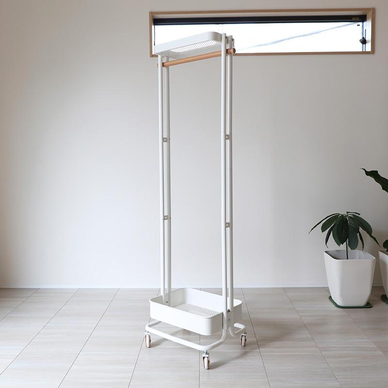 ハンガーラック 1台単品 ホワイト色 グリーン色 スチール 幅50cm