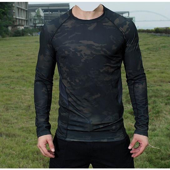 メッシュロングスリーブ Tシャツ マルチカムブラック : MILITAC