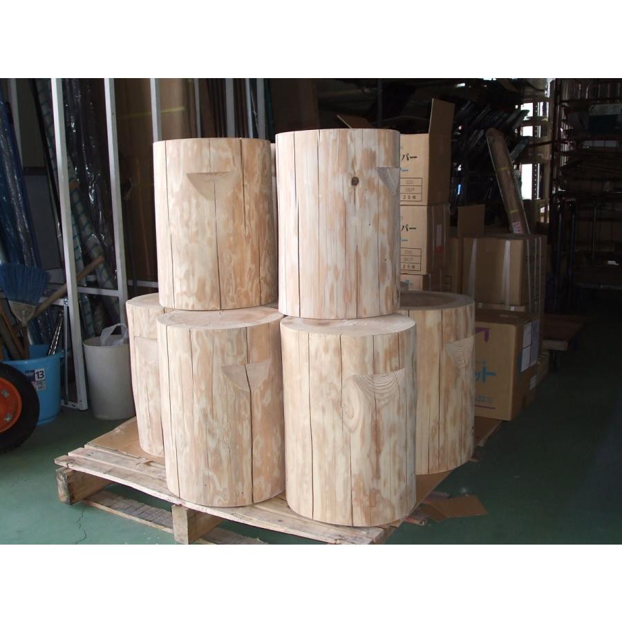 特選国産杉 丸太椅子 (取手付) 直径約35cm前後 高さ約45cm 丸太イス