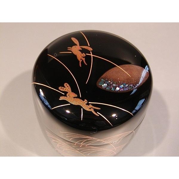 茶道具・茶器 中棗 野兎蒔絵、輪島塗 伝統工芸士 米本 匠伯（よねもと