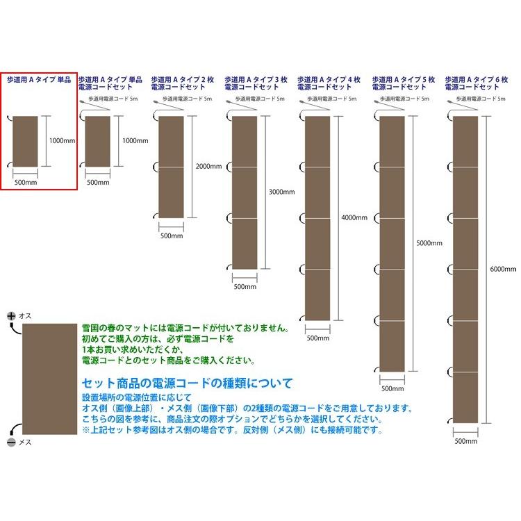 融雪マット 歩道用Aタイプ 単品 1000×500×20mm [雪国の春] : 太平