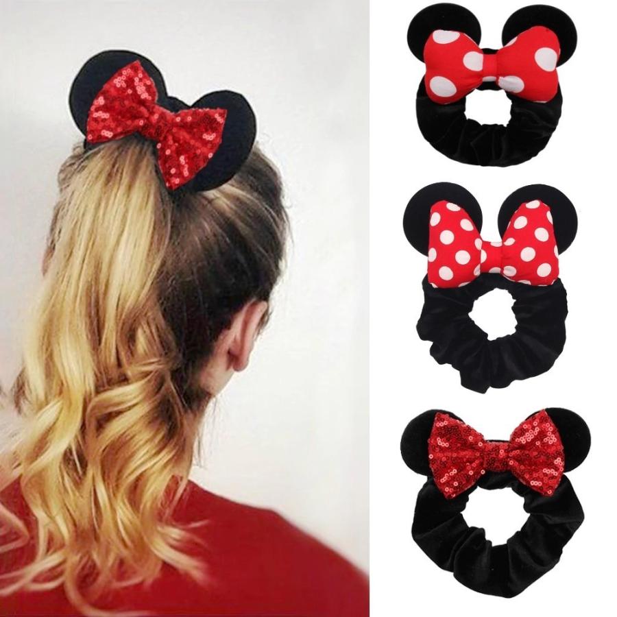 シュシュ ミニー風 大きめ ヘアアクセサリー ヘアゴム カチューシャ