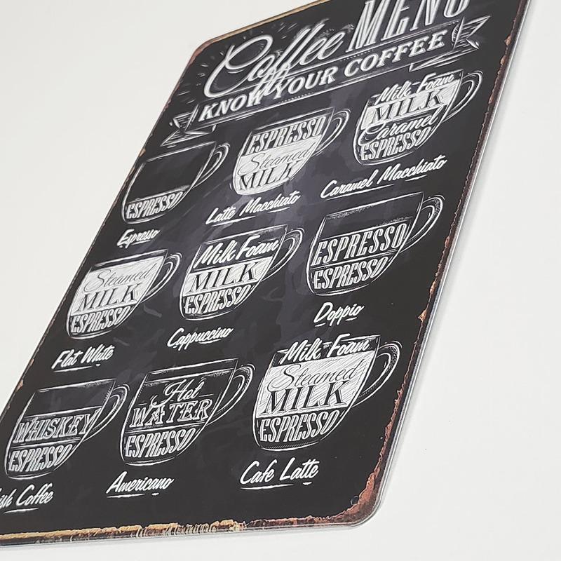 ブリキ看板 アンティーク コーヒー カフェ風 ポスター 絵 壁掛けアート