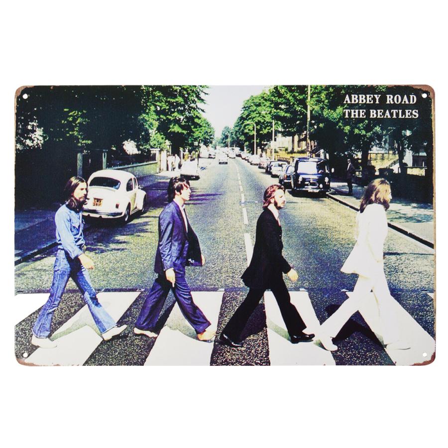 ビートルズ ポスター ブリキ看板 アビーロード 絵 グッズ アートパネル