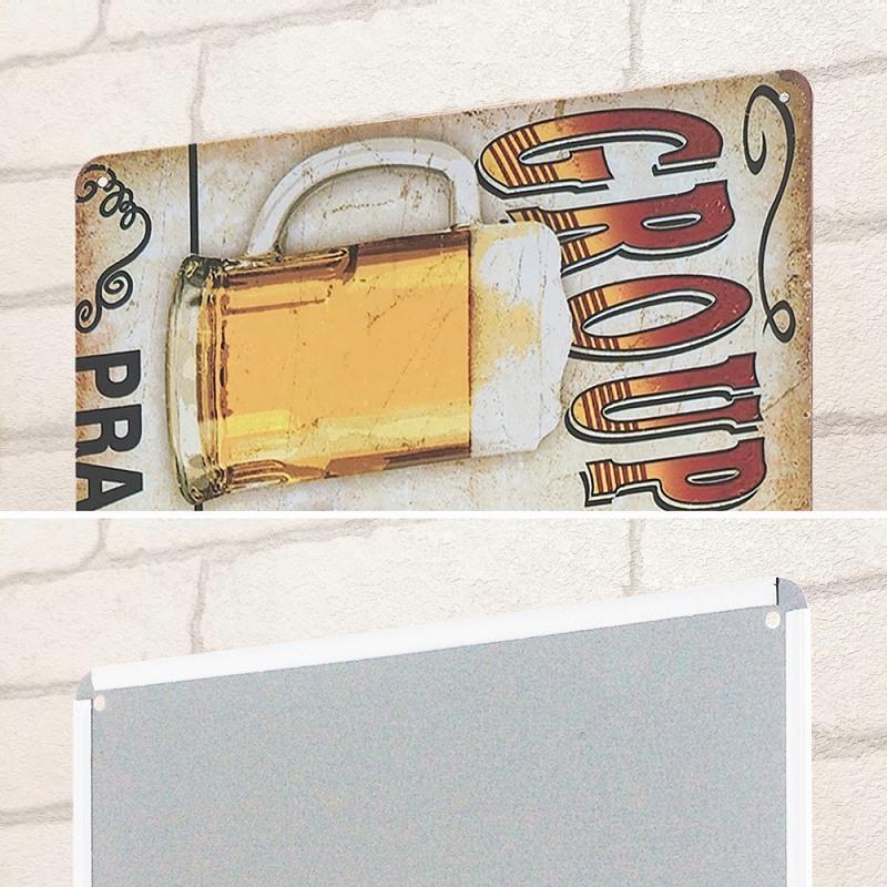 ブリキ看板 ビール 赤ワイン カクテル ポスター 絵 壁掛けアートパネル