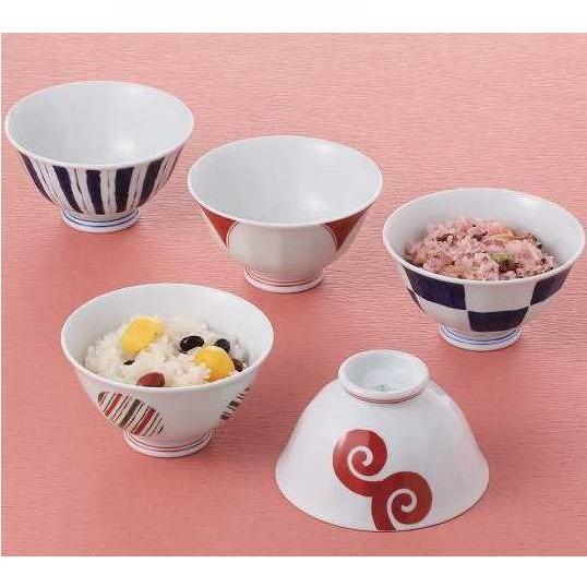有田焼】≪波佐見焼≫ 染錦モダン 飯碗揃(ご飯茶碗5客セット) : ギフト