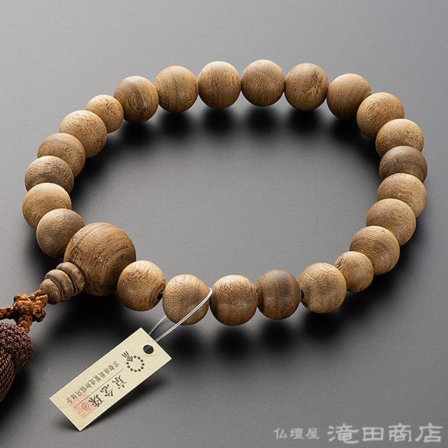 仏壇屋 滝田商店 数珠 男性用 沈香（じんこう） 22玉 念珠袋付き