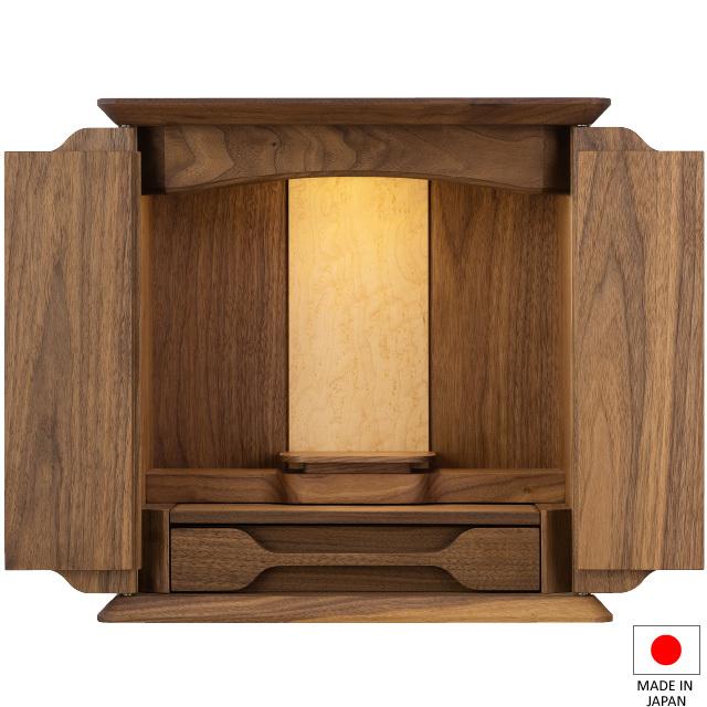 仏壇屋 滝田商店 仏壇 モダン ミニ仏壇 ノア ウォールナット 無垢 上