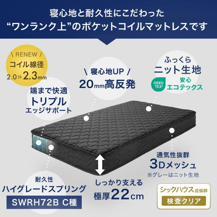 タンスのゲン 25日正午〜+3% マットレス クイーン ポケットコイル