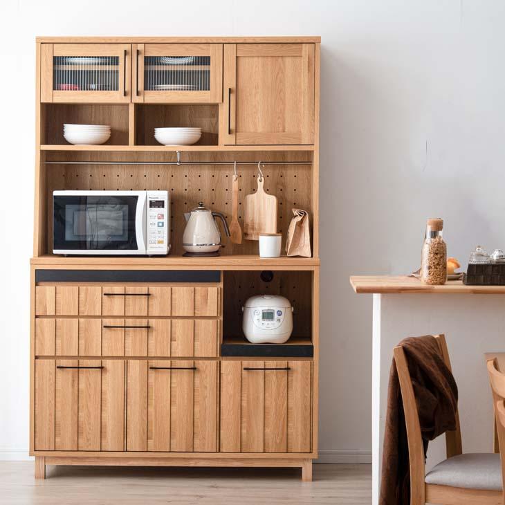 タンスのゲン 25日正午〜+3% 食器棚 キッチン収納 レンジ台 幅120 収納