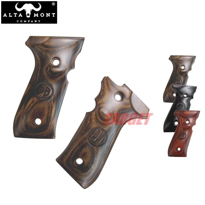 アルタモント ベレッタ M92F用 木製グリップ スムース パネル ロゴ入り
