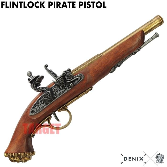 ☆DENIX フリントロック パイレーツピストル ドクロストック ゴールド
