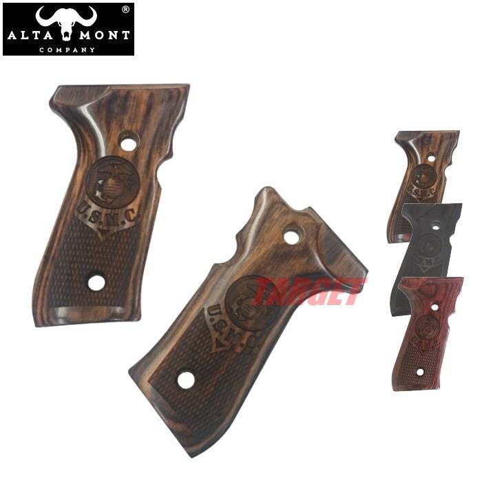 ☆アルタモント ベレッタ M92F用 木製グリップ チェッカー パネル