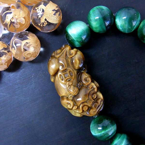 聖獣貔貅ヒキュウのリアルトレジャー ブレスレット withグリーン