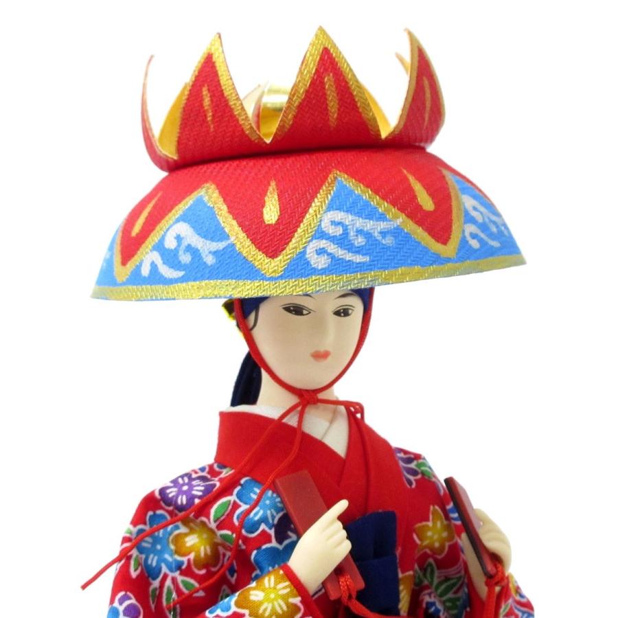 日本人形 9インチ 沖縄 紅型 着物 琉球舞踊 レッド 303-123 : テンマヤ