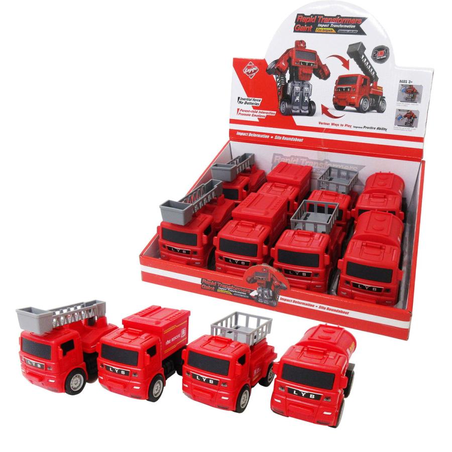 変形 ロボット 消防車 ミニカー トランスフォーム ファイヤーエンジン