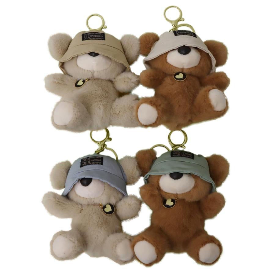 DJベア キーホルダー 4色セット ふわふわ手触り クマのぬいぐるみ風