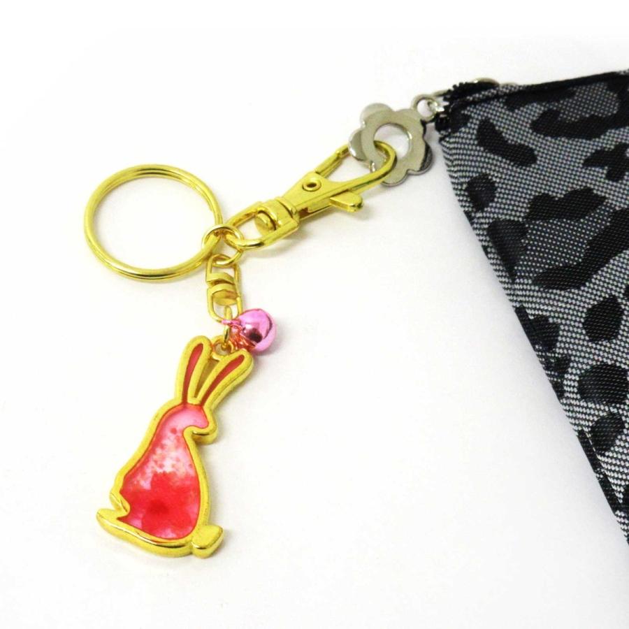 桜 うさぎ キーホルダー レジン調 幸運と繁栄のしるし : テンマヤ
