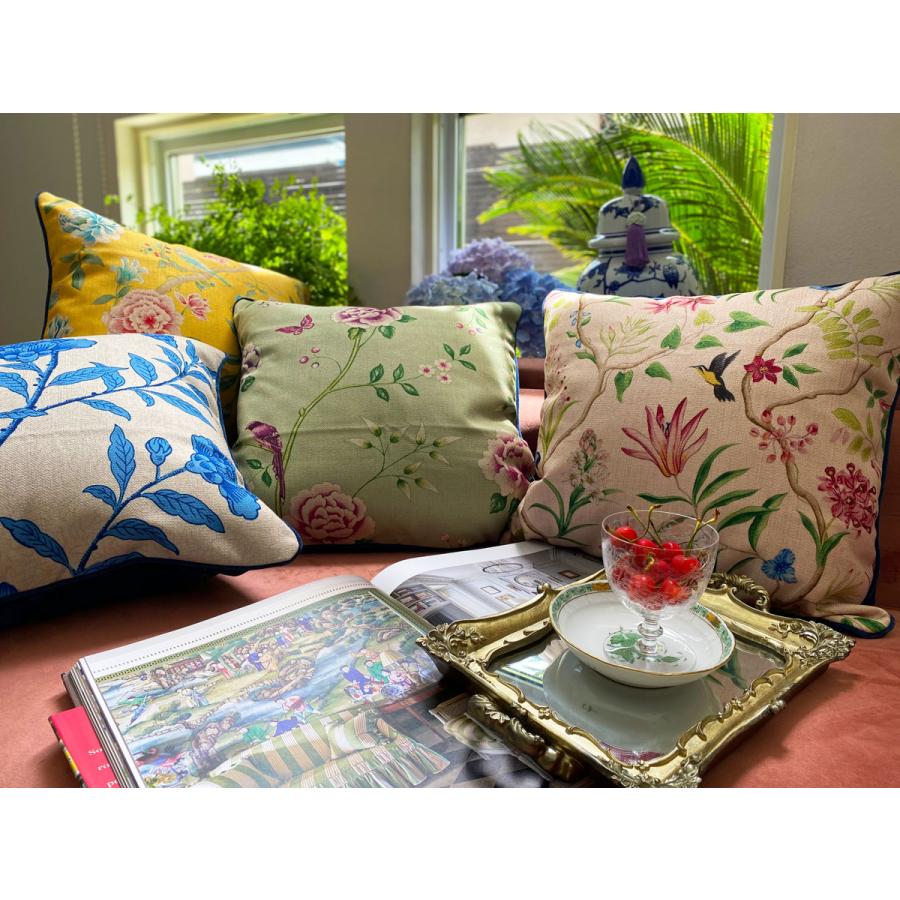 THE-SECRET-GARDEN シノワズリ 花鳥柄 クッションカバー 全4種類 中国