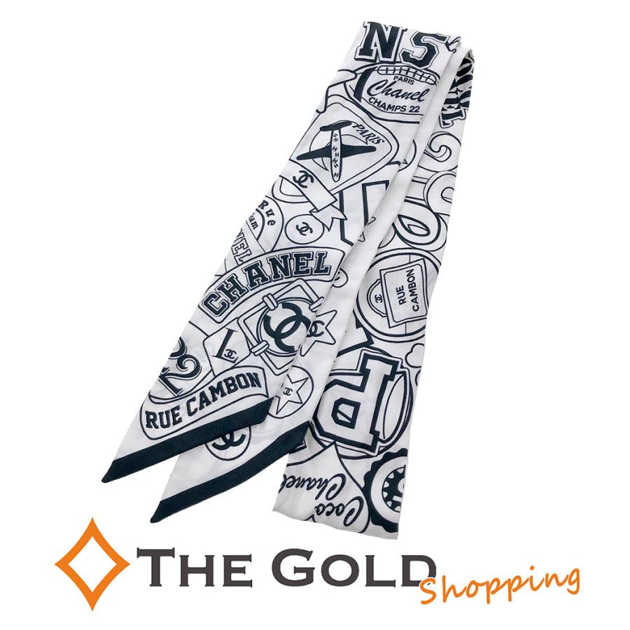 CHANEL（シャネル） リボンスカーフ 120cm シルク100% ブラック