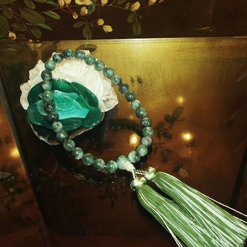 theory xyz 糸魚川翡翠 数珠 略式(全宗派用) 男物 片手念珠 古代色