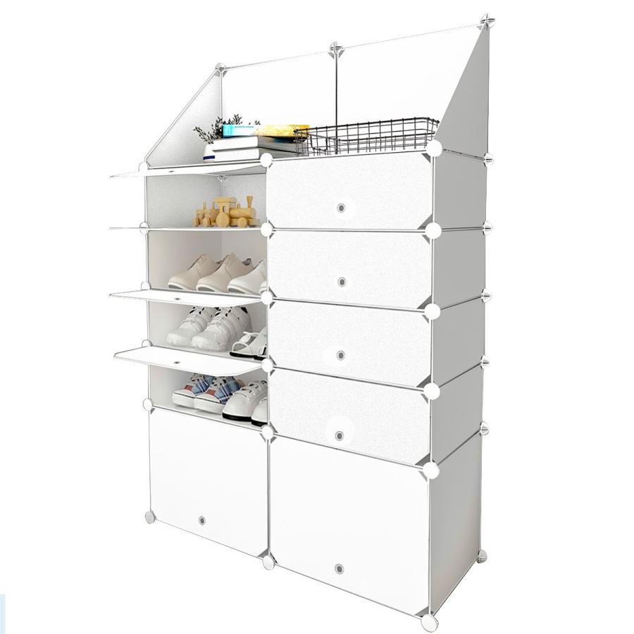 シューズボックス 下駄箱 DIYブーツラック 組み立て式 靴箱 靴収納 2列