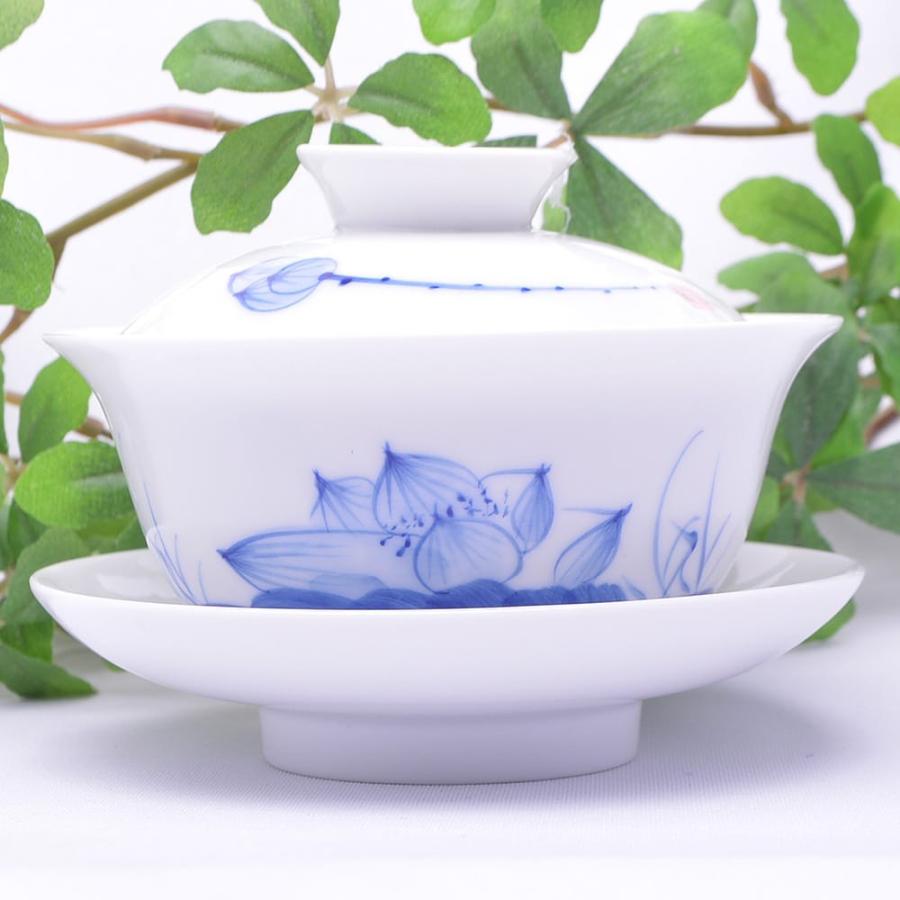 中国茶器・青花磁器 蓋碗(蓮)100ml（満水160ml） : 天香茶行・Yahoo店