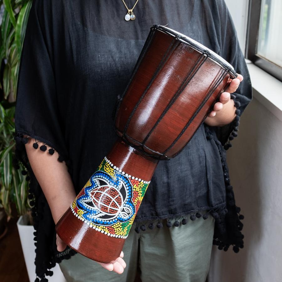 送料無料 ジャンベ アフリカ太鼓 バリ島楽器 民族楽器 〔高さ：約40cm