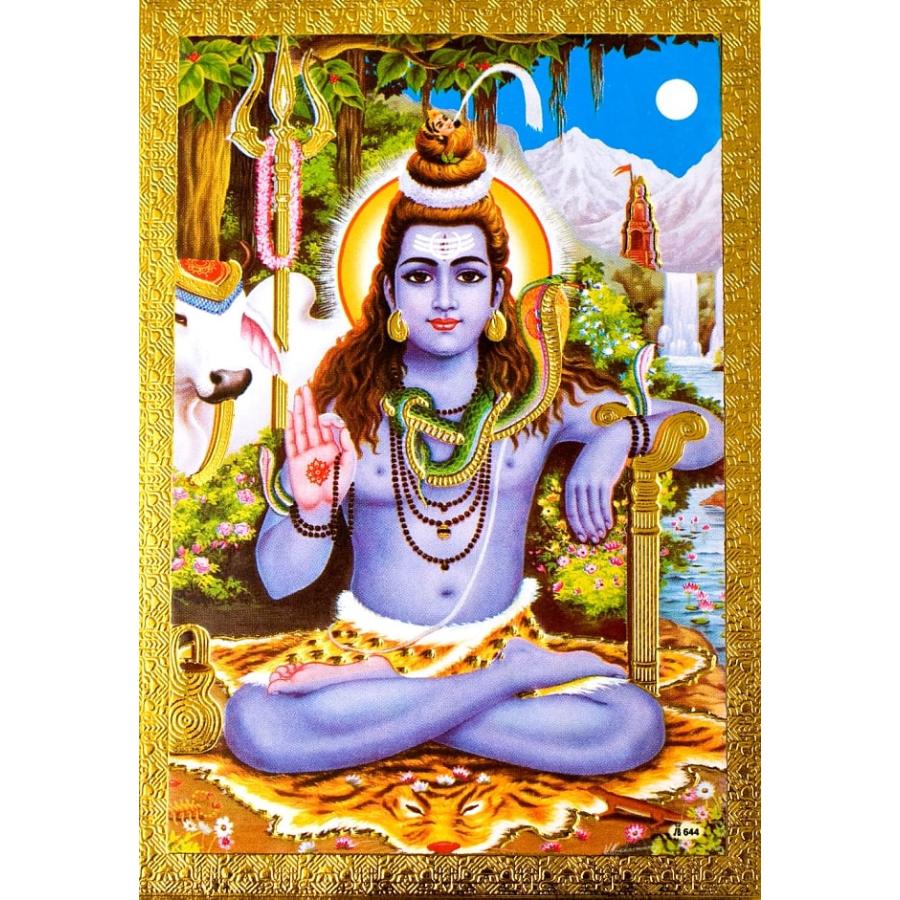 神様 ポストカード ポスター 金 金の神様ポストカード シヴァ ゴールド